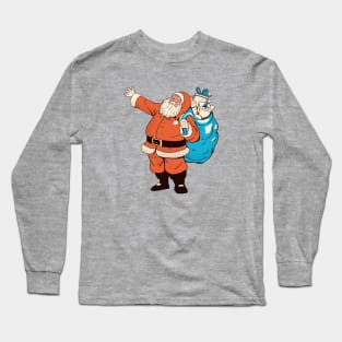 Vintage Santa Claus Christmas Illustration Long Sleeve T-Shirt